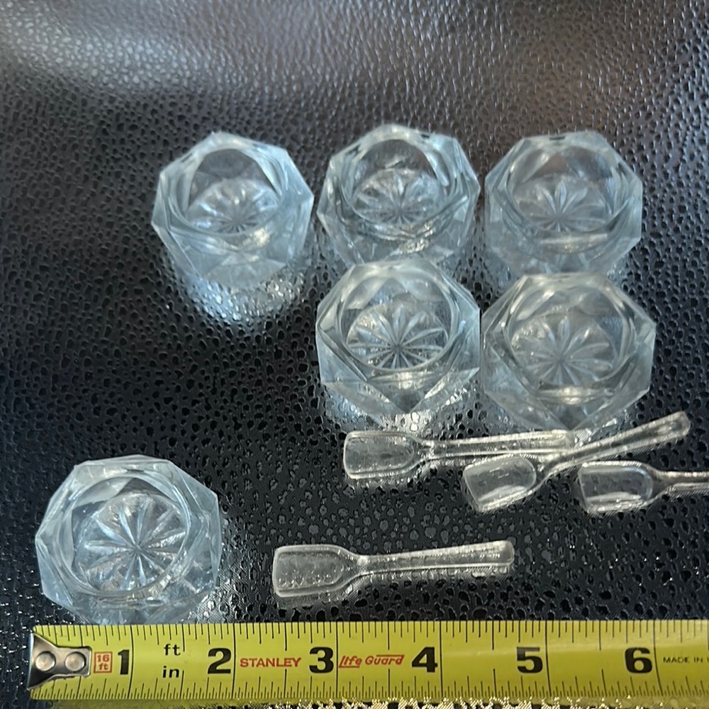 Crystal Clear Glass Salt Cellars Set
